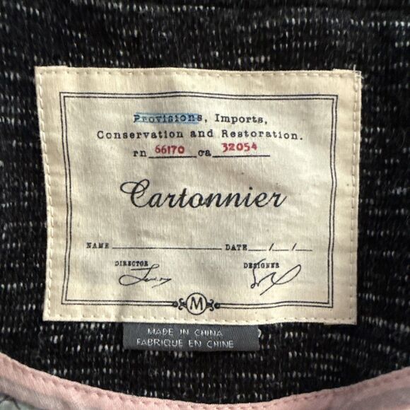 Anthropologie Cartonnier Knit Blazer Medium Dark Gray Single Button 66170 32054 - Picture 12 of 14